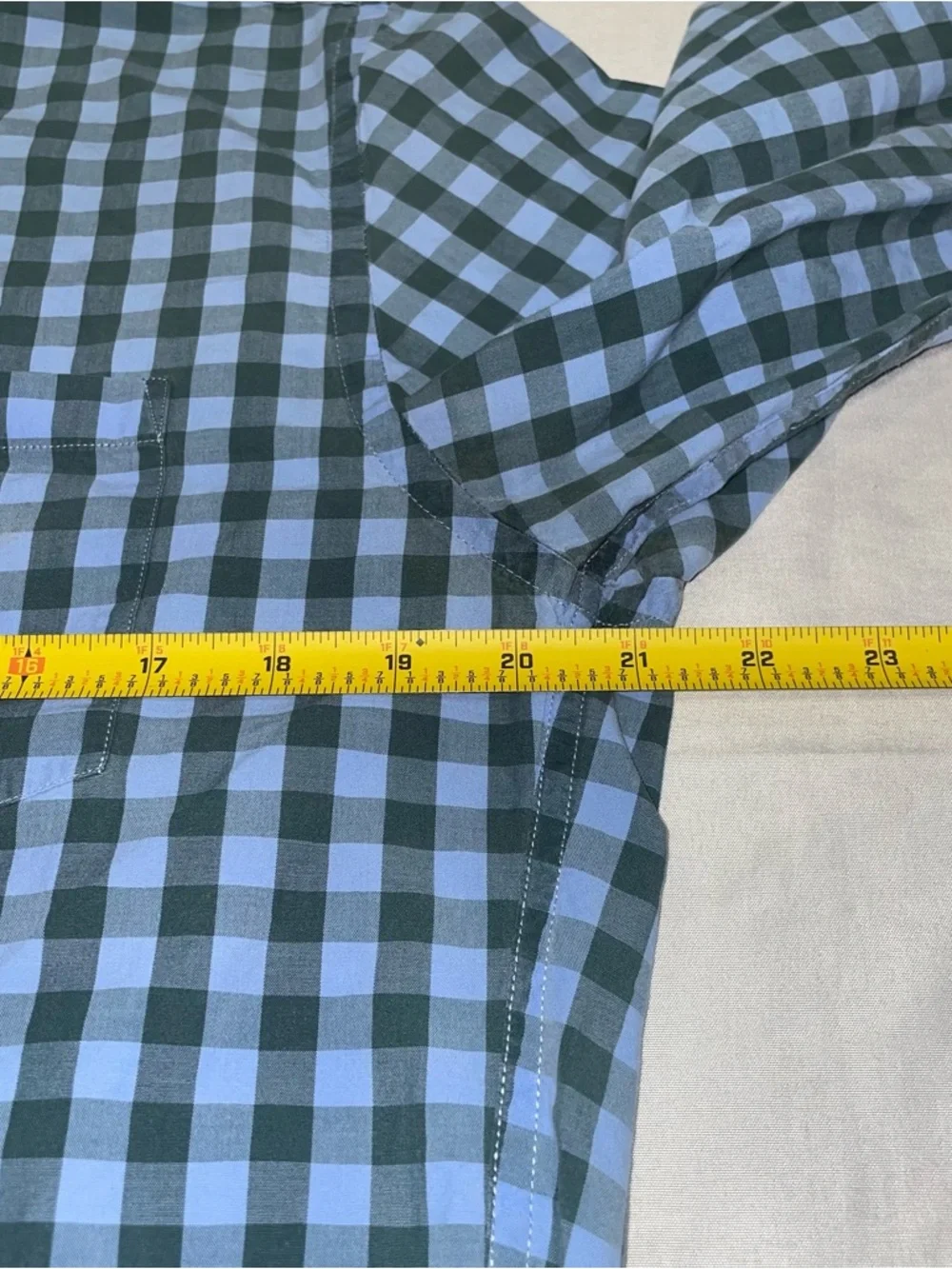 J.Crew Mens Gingham Button Down Shirt Blue Green Check Cotton Size M Tailored